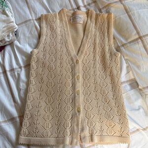 Sweater Bee Women's Cream Sweater Vest